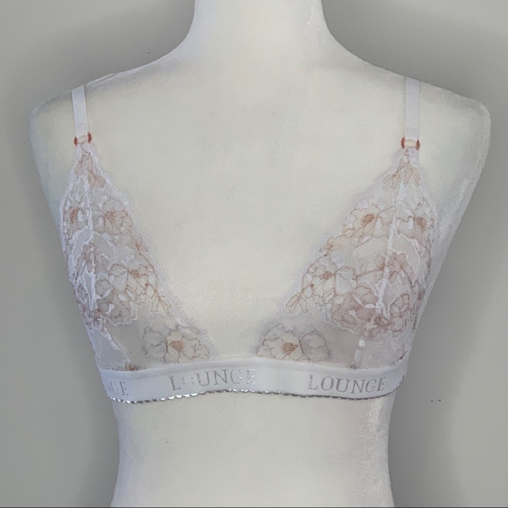 NEW! Gold & White lace bra - Picture 1 of 2